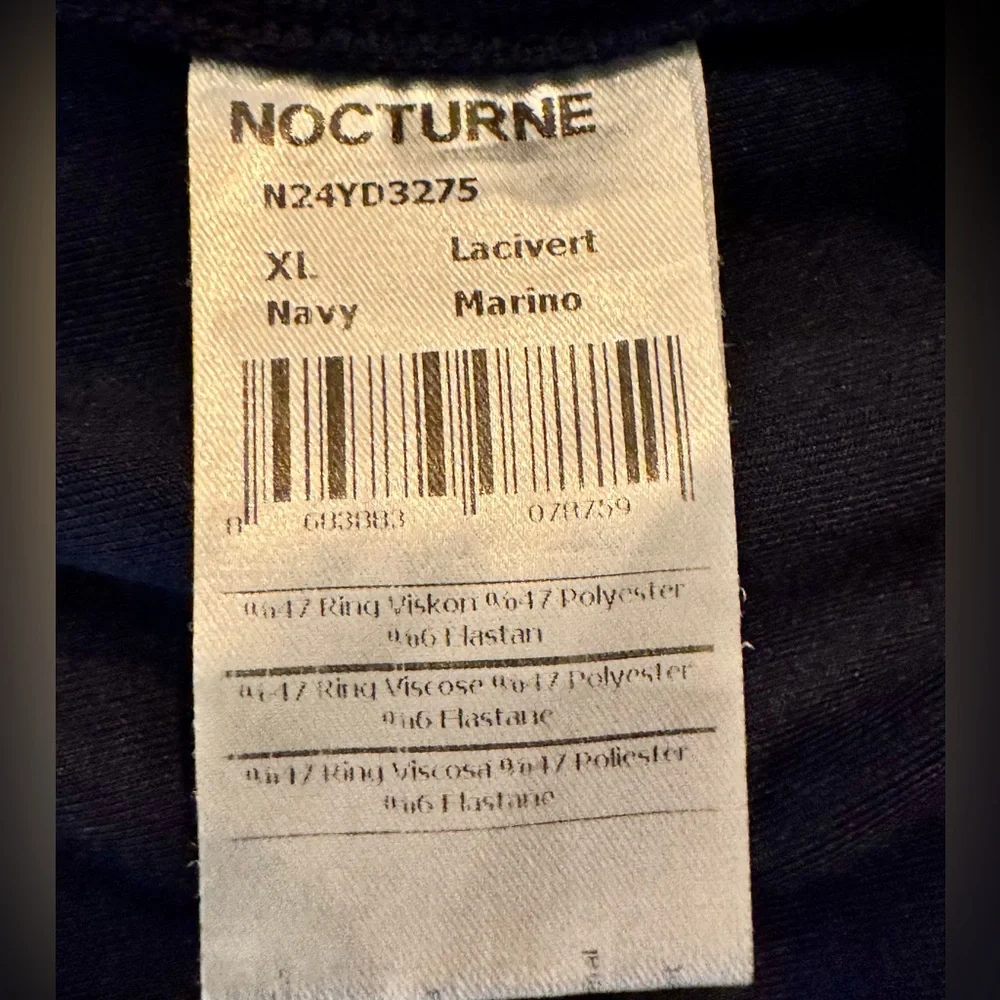 NWOT NOCTURNE Navy Blue Women's Cargo Pants with Elastic Waistband, size XL - Picture 7 of 7